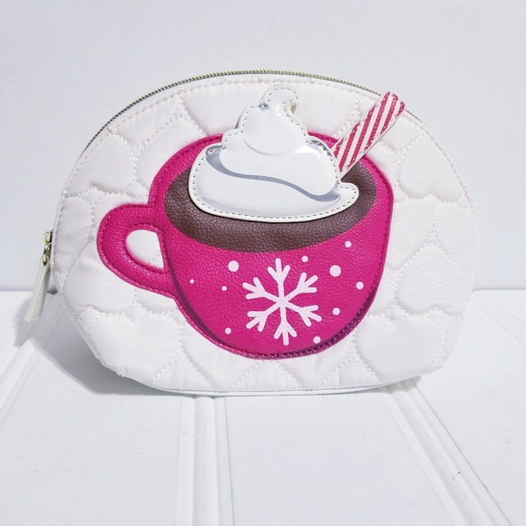 Betsey Johnson Winter Hot Cocoa Makeup Bag  - Picture 2 of 8